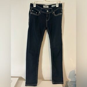 Daytrip 26R Virgo Skinny Dark Blue Jeans Western Rhinestone Straight Leg Casual